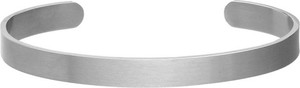Manoki Satynowana minimalistyczna bransoletka pod grawer srebrna ze stali szlachetnej