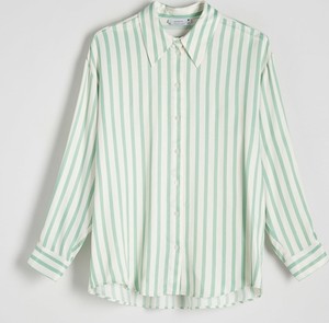 Zielona koszula Reserved z tkaniny w stylu casual