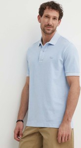 Niebieska koszulka polo Lacoste w stylu casual z krótkim rękawem