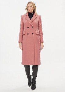 Różowy płaszcz PLEASE w stylu casual bez kaptura przejściowa