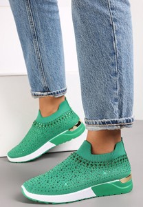 Zielone buty sportowe Renee sznurowane