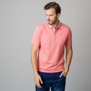 Różowy t-shirt Willsoor z krótkim rękawem z bawełny w stylu casual