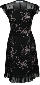 Czarna sukienka Fokus trapezowa bez rękawów z dekoltem w kształcie litery v