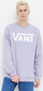 Fioletowa bluza Vans z bawełny z nadrukiem w młodzieżowym stylu