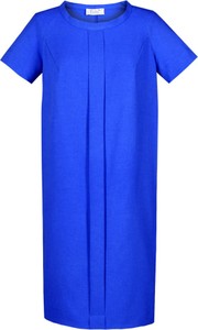 Niebieska sukienka Fokus w stylu casual z krótkim rękawem
