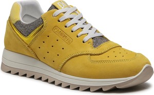 Żółte buty sportowe dziecięce Primigi z nubuku dla chłopców