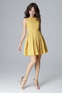 Żółta sukienka LENITIF wyszczuplająca mini