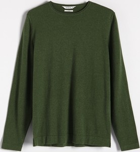 Zielony sweter Reserved z dzianiny z okrągłym dekoltem