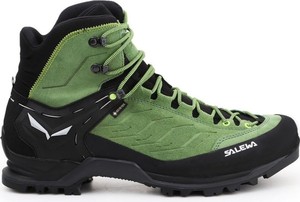 Zielone buty trekkingowe Salewa sznurowane z zamszu