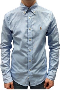 Niebieska koszula Ralph Lauren z kołnierzykiem button down z bawełny