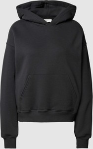 Czarna bluza Gina Tricot z kapturem w stylu casual z bawełny