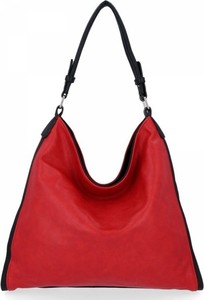 Czerwona torebka Hernan w stylu glamour na ramię lakierowana