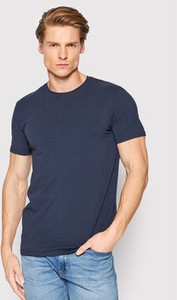 Granatowy t-shirt Henderson w stylu casual z krótkim rękawem