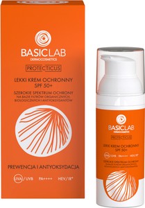 BasicLab Protecticus Lekki Krem Ochronny SPF 50+ prewencja i antyoksydacja, airless 50ml