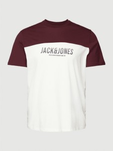 T-shirt Jack & Jones z bawełny z nadrukiem z krótkim rękawem