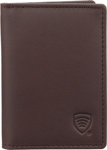 Koruma Mały męski portfel antykradzieżowy na karty RFID z wyciąganym albumem (brąz)