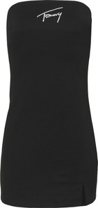Czarna sukienka Tommy Hilfiger mini z okrągłym dekoltem bez rękawów