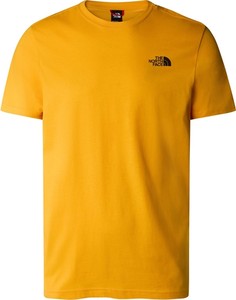 Żółty t-shirt The North Face z krótkim rękawem z bawełny
