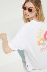 Bluzka Converse z nadrukiem z krótkim rękawem z bawełny
