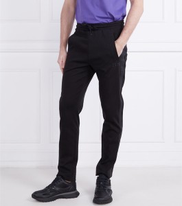 Czarne spodnie sportowe Hugo Boss z bawełny w stylu casual