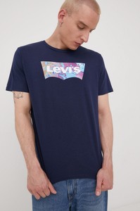 Granatowy t-shirt Levis z nadrukiem