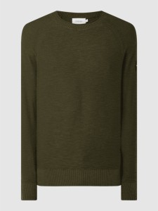 Zielony sweter Calvin Klein z okrągłym dekoltem