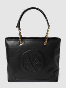 Czarna torebka Armani Exchange w stylu glamour lakierowana
