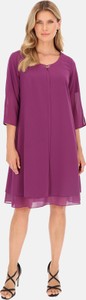 Fioletowa sukienka POTIS & VERSO w stylu casual z okrągłym dekoltem mini