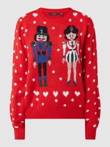 Sweter Vero Moda w stylu casual w bożonarodzeniowy wzór