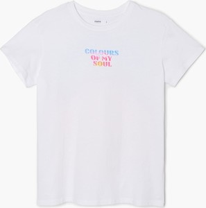 T-shirt Cropp z okrągłym dekoltem z krótkim rękawem