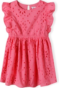 Różowa sukienka dziewczęca Minoti z tkaniny