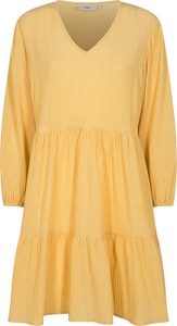 Żółta sukienka Minimum w stylu casual z dekoltem w kształcie litery v