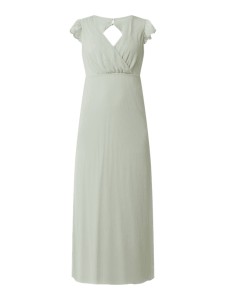 Miętowa sukienka Vila z dekoltem w kształcie litery v maxi z krótkim rękawem