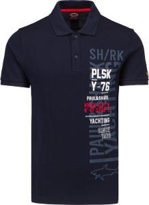 Granatowa koszulka polo Paul And Shark w młodzieżowym stylu z bawełny