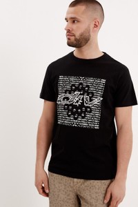 T-shirt Diverse z bawełny w młodzieżowym stylu z nadrukiem