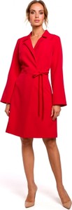 Czerwona sukienka MOE mini z dekoltem w kształcie litery v