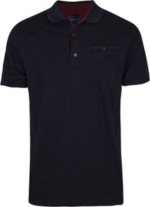 Czarna koszulka polo Quickside z tkaniny z krótkim rękawem