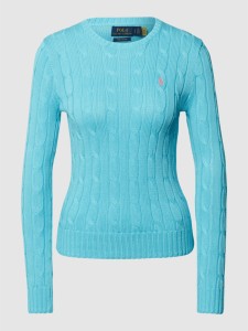 Turkusowy sweter POLO RALPH LAUREN w stylu casual z bawełny
