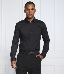 Czarna koszula Hugo Boss z długim rękawem w stylu casual