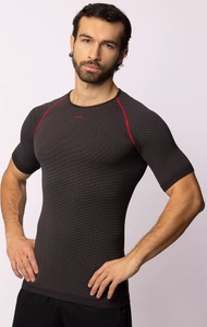 Czarny t-shirt Spaio termoaktywny z krótkim rękawem w sportowym stylu