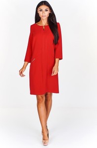 Czerwona sukienka Fokus z bawełny midi