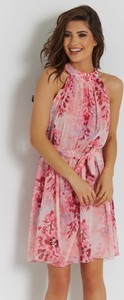 Różowa sukienka Ivon z szyfonu mini