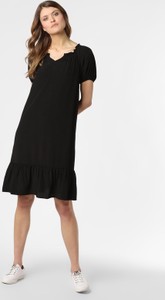 Czarna sukienka Soyaconcept z dekoltem w kształcie litery v mini z krótkim rękawem