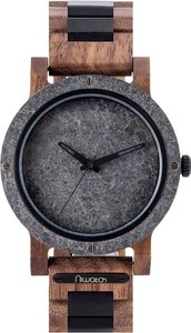 Zegarek drewniany Niwatch - kolekcja STONE grey - WALNUT &amp; AFRICAN BLACKWOOD