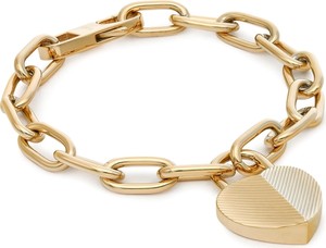 Bransoletka Fossil Harlow Linear Texture Heart JF04658710 Gold