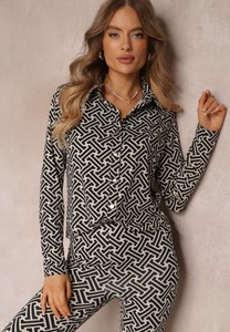 Koszula Renee w stylu casual z tkaniny w geometryczne wzory