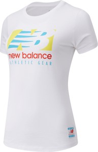 Bluzka New Balance z bawełny z krótkim rękawem z okrągłym dekoltem