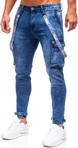 Niebieskie jeansy Denley z bawełny w młodzieżowym stylu