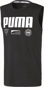 Czarna koszulka Puma z krótkim rękawem w sportowym stylu