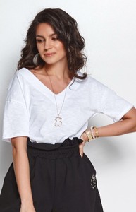Bluzka Numinou z dekoltem w kształcie litery v w stylu casual